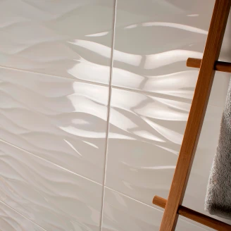 Veggflis Sun Brisa Hvit Blank Relieff 25x75 cm